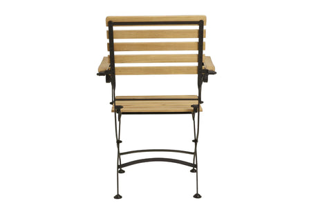 MINT Outdoor Garden Dining Set Chair with Wooden Slats and Metal Frame for Stylish Outdoor Dining