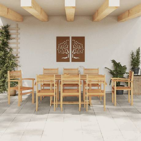 vidaXL Garden Dining Set with wooden table and chairs, perfect for outdoor gatherings