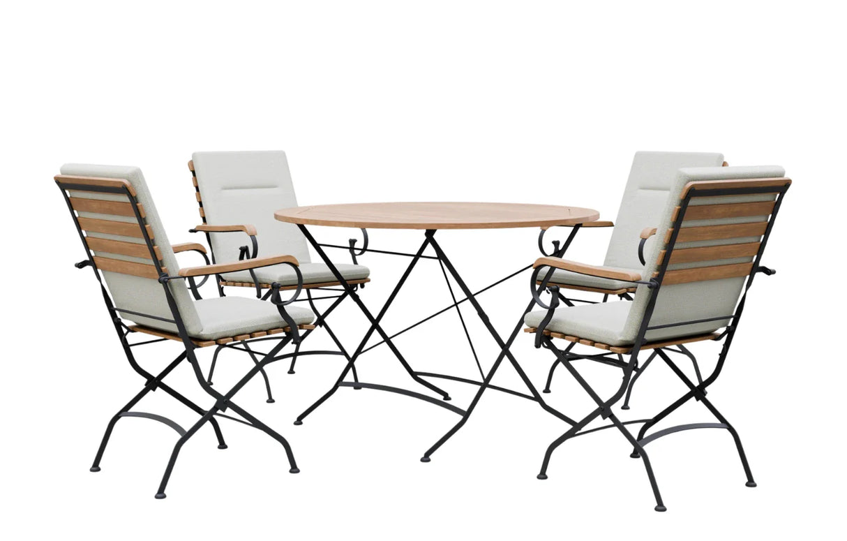 MINT Outdoor Garden Dining Set with Four Comfortable Chairs and a Round Table for Outdoor Enjoyment