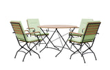 MINT Outdoor Garden Dining Set with four folding chairs and a round table for outdoor meals