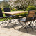 MINT Outdoor Garden Dining Set with Four Chairs and a Wooden Table, Perfect for Al Fresco Dining