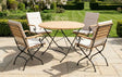 MINT Outdoor Garden Dining Set featuring a round table and four stylish folding chairs