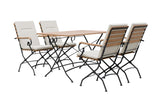 MINT Outdoor Garden Dining Set with four folding chairs and a rectangular table for outdoor dining