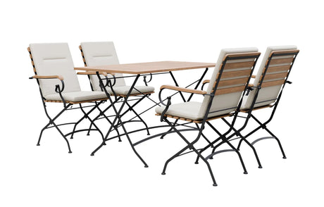 MINT Outdoor Garden Dining Set with four folding chairs and a rectangular table for outdoor dining