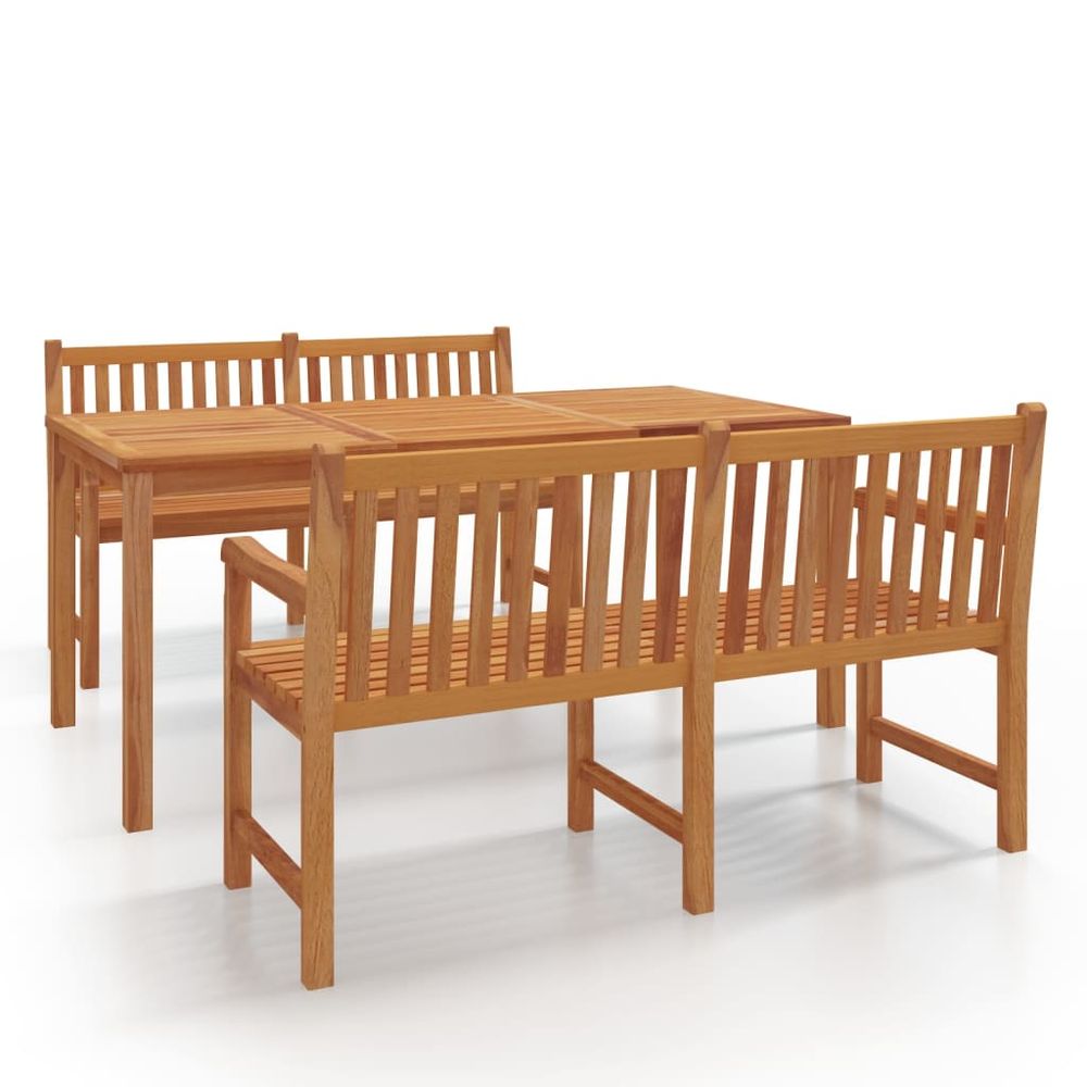 vidaXL 3 Piece Garden Dining Set Solid Wood Teak vidaXL