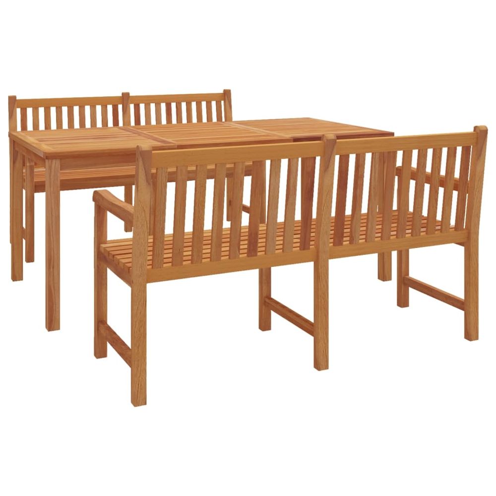 vidaXL 3 Piece Garden Dining Set Solid Wood Teak vidaXL