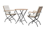 MINT Outdoor Garden Dining Set featuring two folding chairs and a round table in a stylish design