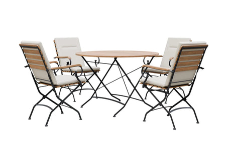 MINT Outdoor Garden Dining Set with round table and comfortable chairs for outdoor gatherings