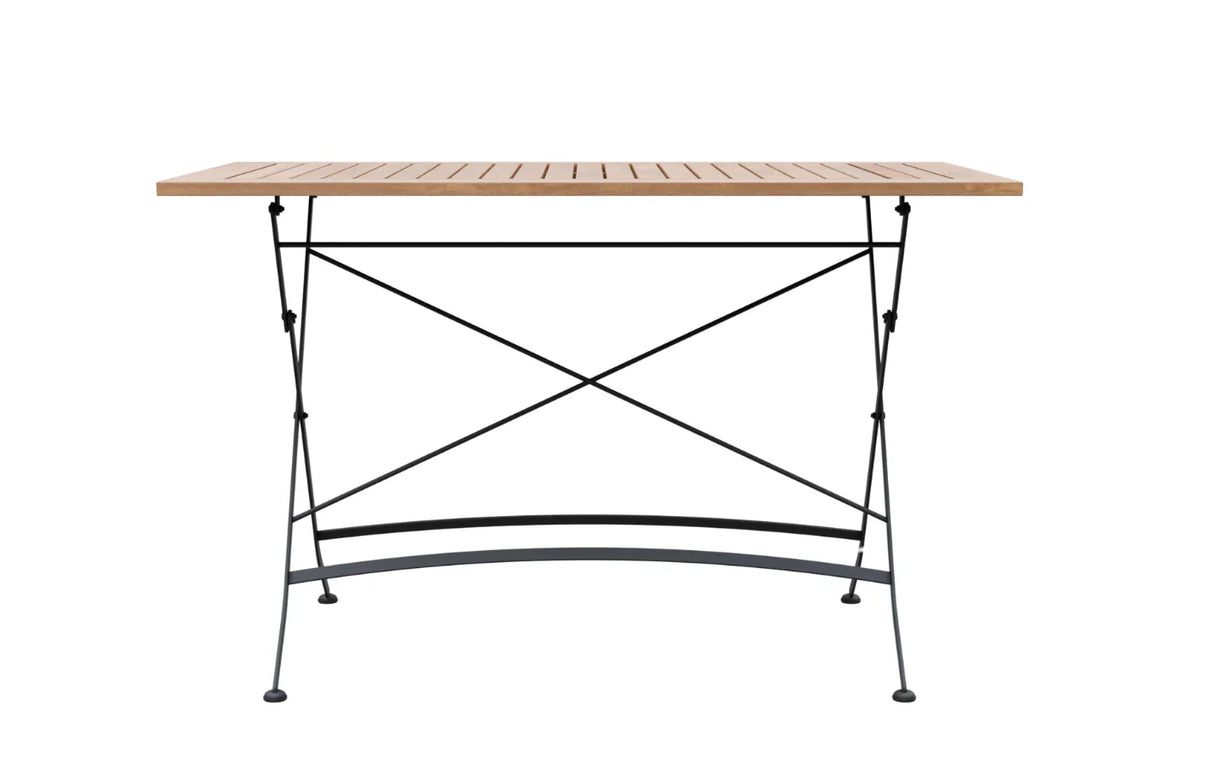 MINT Outdoor Garden Dining Set Table with a Natural Wood Finish and Durable Metal Frame