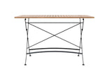 MINT Outdoor Garden Dining Set Table with a Natural Wood Finish and Durable Metal Frame