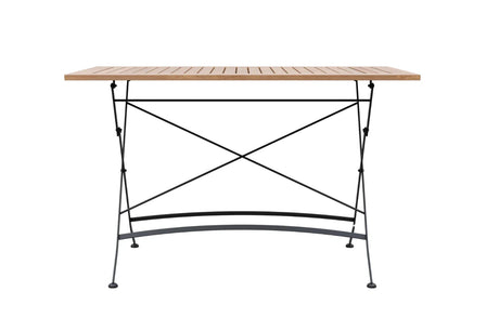 MINT Outdoor Garden Dining Set Table with a Natural Wood Finish and Durable Metal Frame