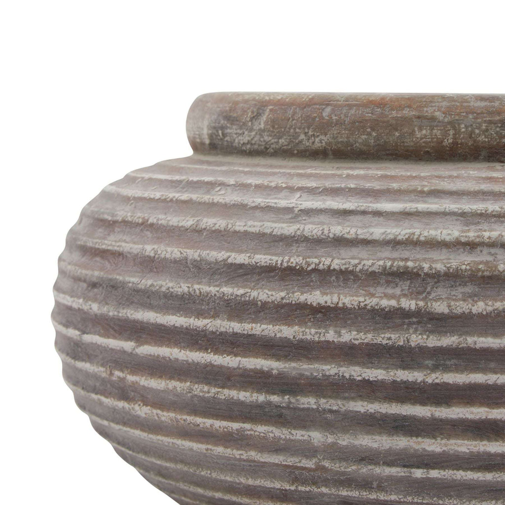 Shades 4 Seasons Low Wide Stone Ribbed Planter Shades 4 Seasons