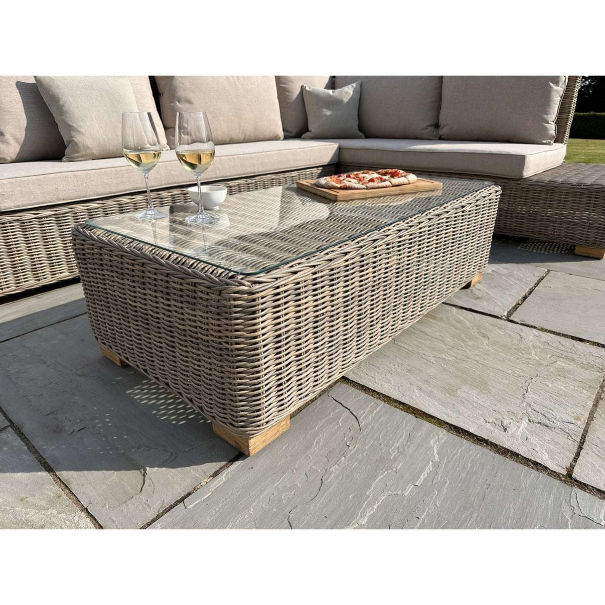 Capri Collection Outdoor Large Corner And Coffee Table Set Shades 4 Seasons