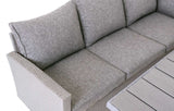 MINT Outdoor Dining and Lounge Set with grey cushions and modern design for outdoor spaces