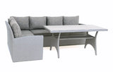 MINT Outdoor Dining and Lounge Set with Grey Cushioned Sofa and Stylish Table for Outdoor Relaxation