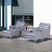 5-Piece PE Rattan Outdoor Garden Furniture Set Grey Outsunny