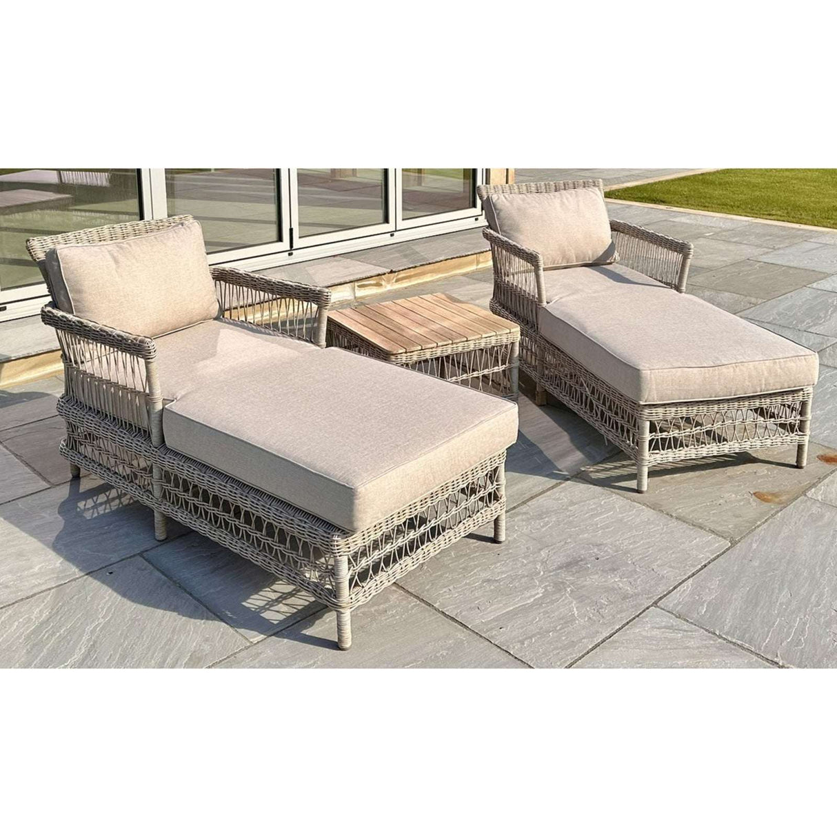 Provence Collection Outdoor Sun Lounger Set Shades 4 Seasons