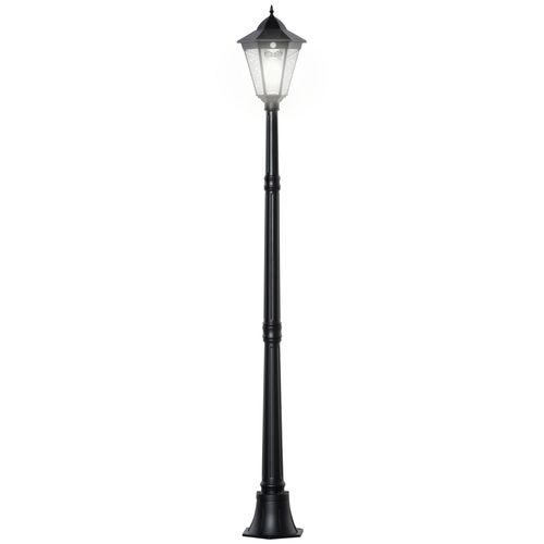 1.9M Garden Lamp Post Light, Outdoor LED Solar Powered Black Outsunny