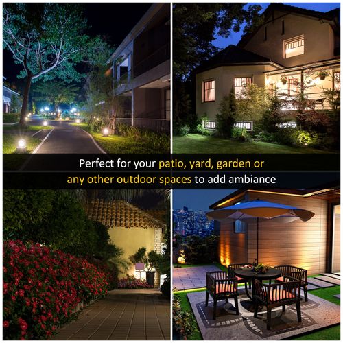 1.9M Garden Lamp Post Light, Outdoor LED Solar Powered Black Outsunny