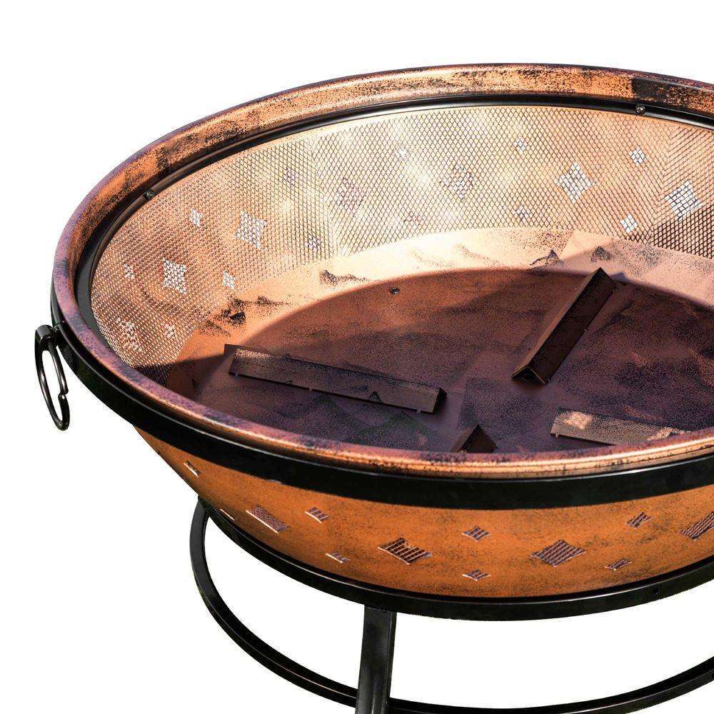 Garden Large Wood Burning Bowl Fire Pit, Outdoor Log Burner Firepit Teamson Home