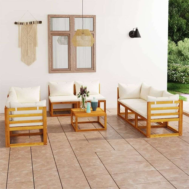 vidaXL 9 Piece Garden Lounge Set with Cushions Solid Wood Acacia vidaXL