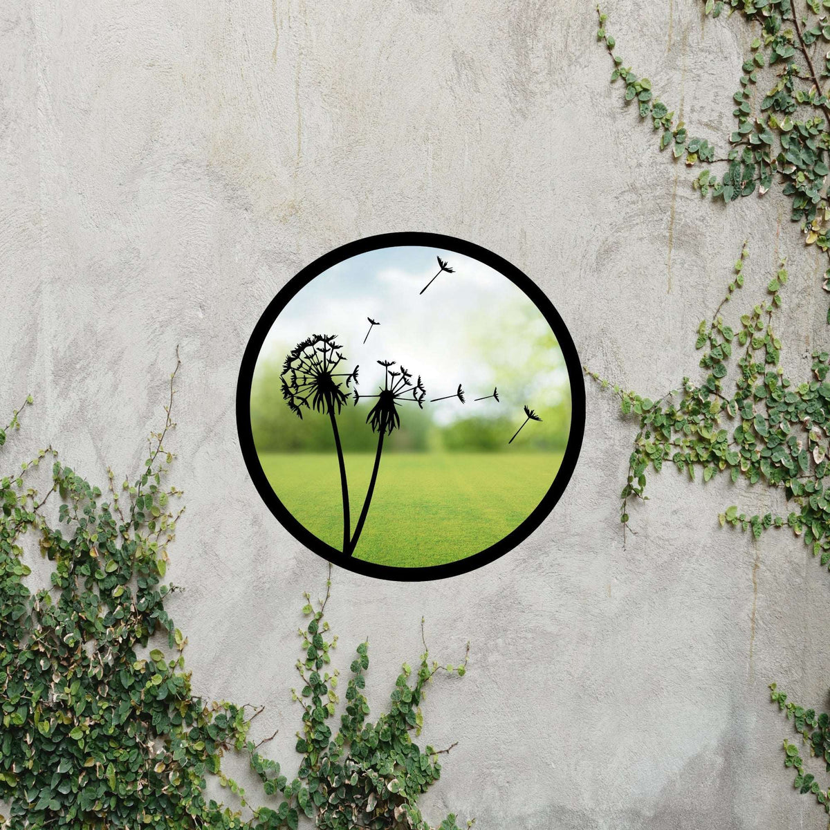 Decorative Garden Mirror with Dandelion Design for Enhancing Outdoor Spaces