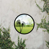 Decorative Garden Mirror with Dandelion Design for Enhancing Outdoor Spaces