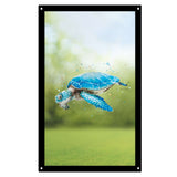 SunCatcher-UK Garden Mirror featuring a vibrant design of a turtle swimming in a natural setting