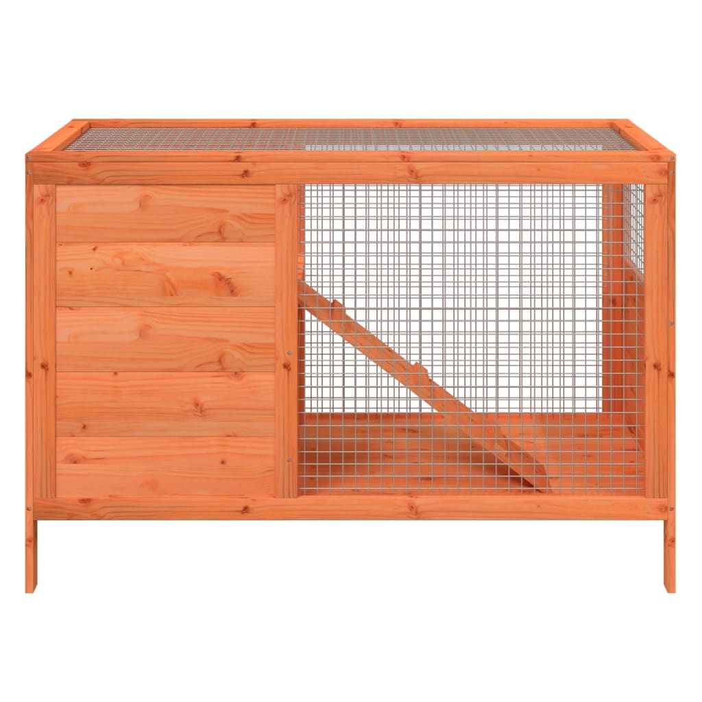 vidaXL Rabbit Hutch Brown 103x44x69.5 cm Solid Wood Pine vidaXL