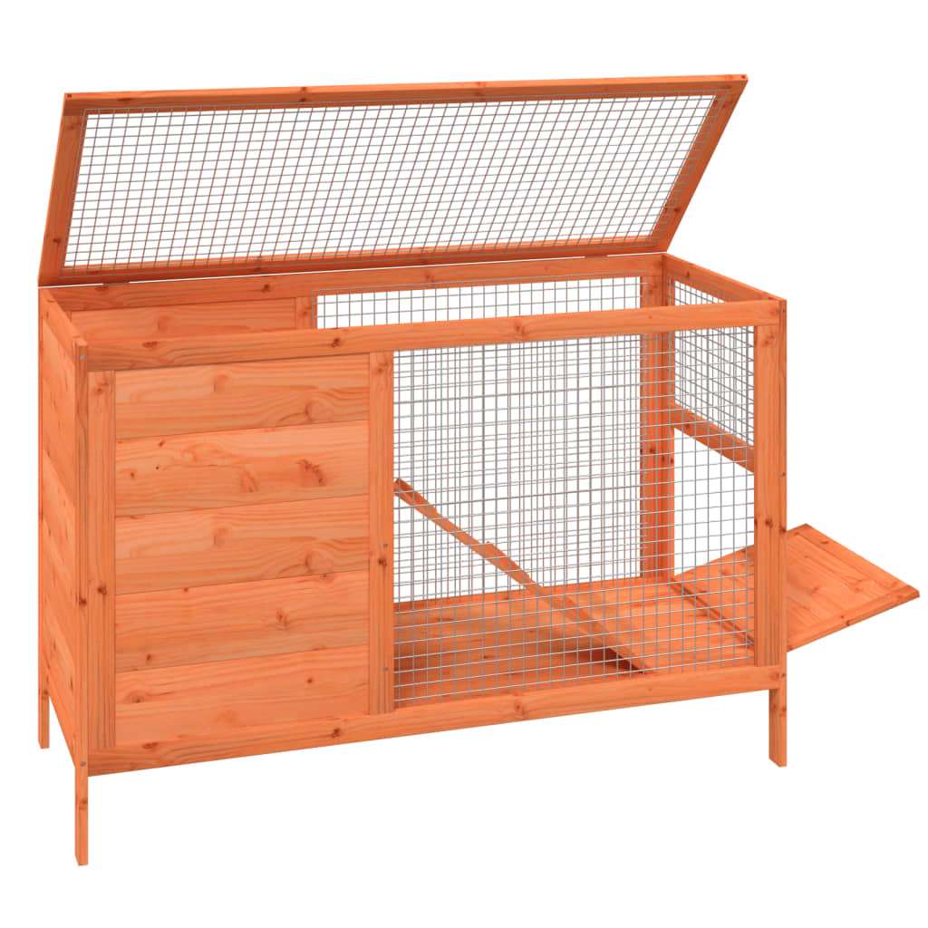vidaXL Rabbit Hutch Brown 103x44x69.5 cm Solid Wood Pine vidaXL