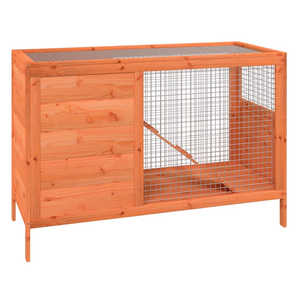 vidaXL Rabbit Hutch Brown 103x44x69.5 cm Solid Wood Pine vidaXL