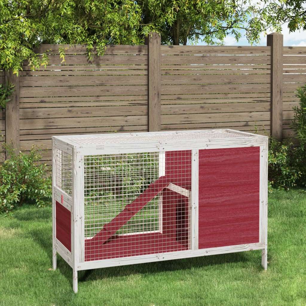 vidaXL Rabbit Hutch Brown 103x44x69.5 cm Solid Wood Pine vidaXL
