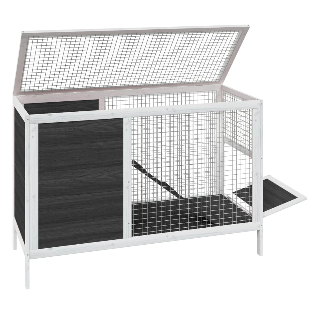 vidaXL Rabbit Hutch Brown 103x44x69.5 cm Solid Wood Pine vidaXL