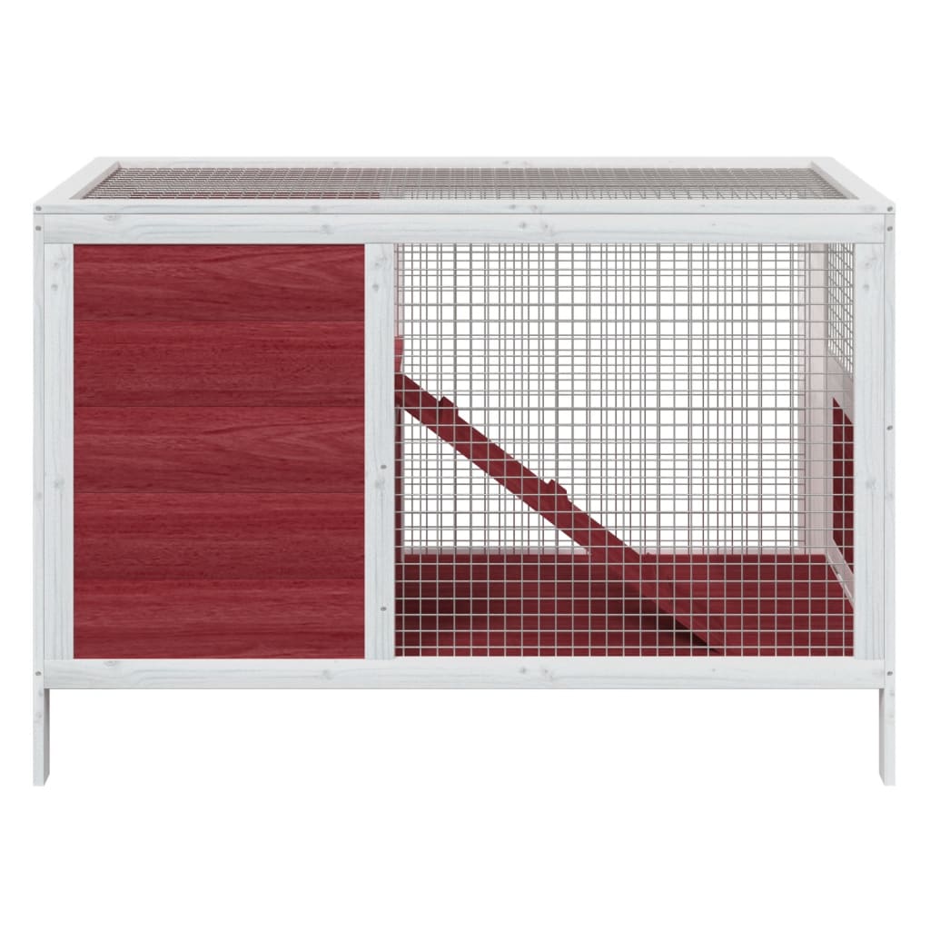 vidaXL Rabbit Hutch Brown 103x44x69.5 cm Solid Wood Pine vidaXL