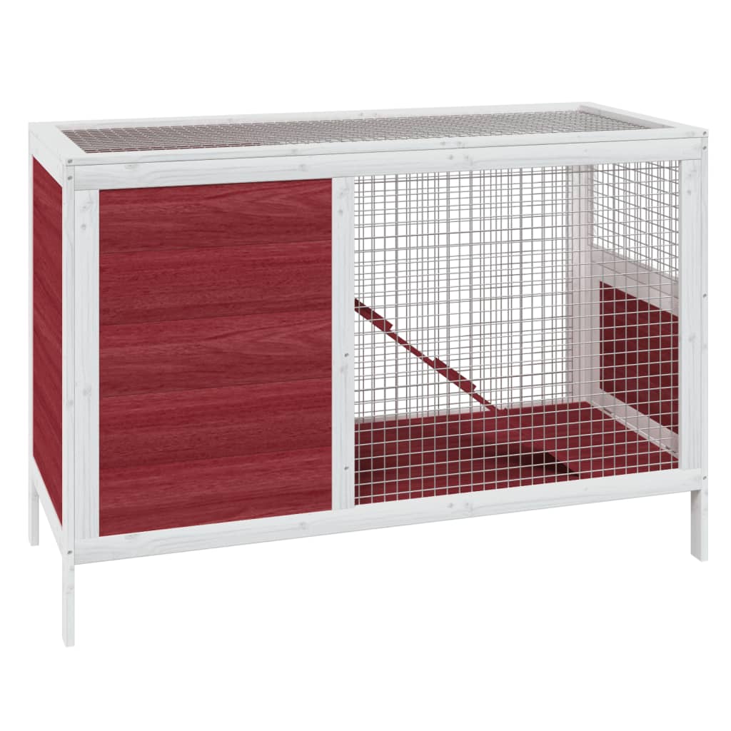 vidaXL Rabbit Hutch Brown 103x44x69.5 cm Solid Wood Pine vidaXL