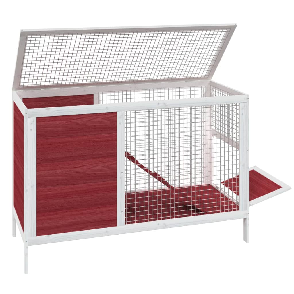 vidaXL Rabbit Hutch Brown 103x44x69.5 cm Solid Wood Pine vidaXL