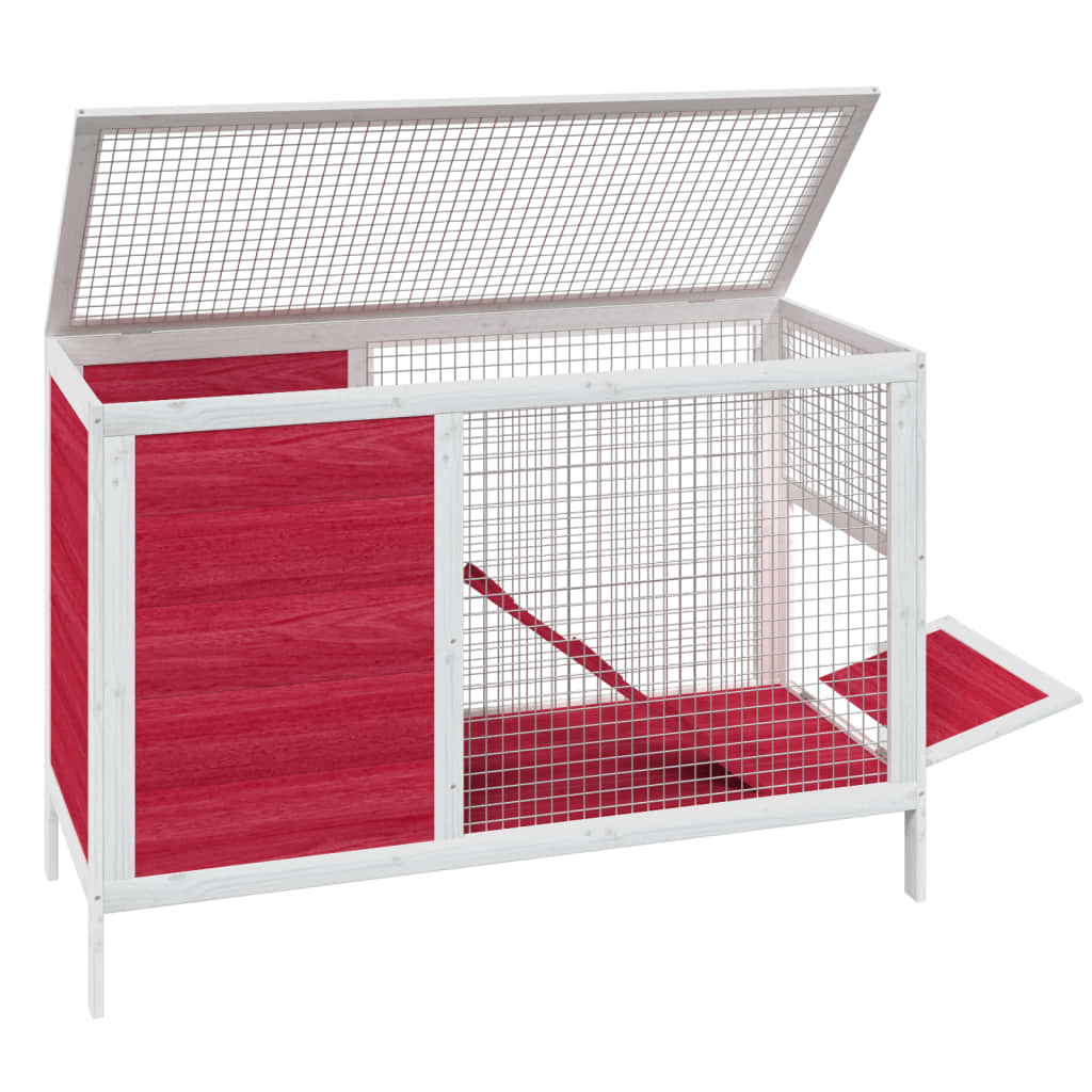 vidaXL Rabbit Hutch Brown 103x44x69.5 cm Solid Wood Pine vidaXL