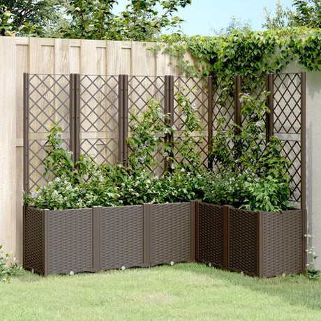 vidaXL Garden Planter with Trellis Grey 160x40x140 cm PP vidaXL