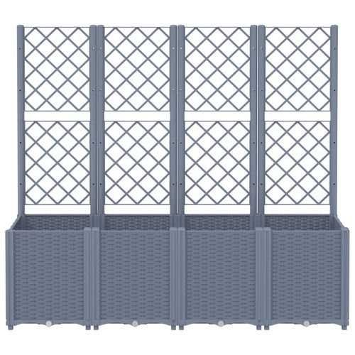 vidaXL Garden Planter with Trellis Grey 160x40x140 cm PP vidaXL