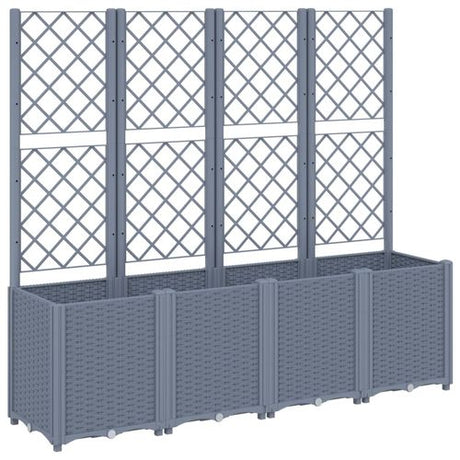 vidaXL Garden Planter with Trellis Grey 160x40x140 cm PP vidaXL