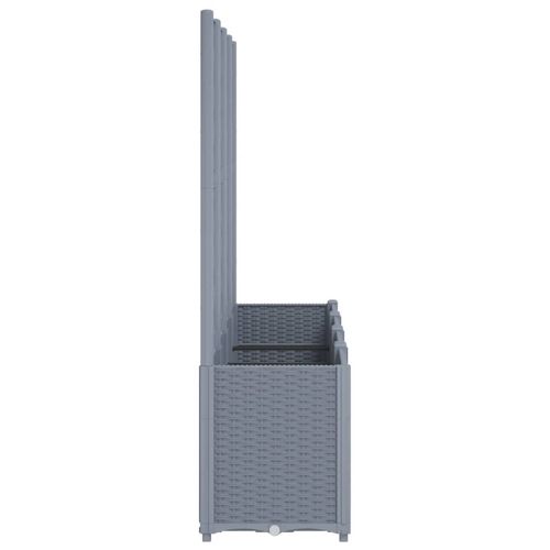 vidaXL Garden Planter with Trellis Grey 160x40x140 cm PP vidaXL