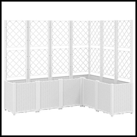 vidaXL Garden Planter with Trellis Grey 160x40x140 cm PP vidaXL