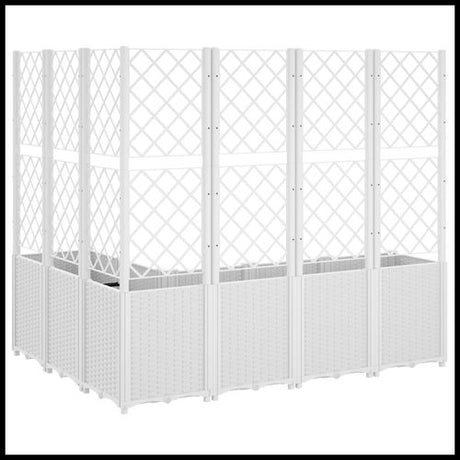 vidaXL Garden Planter with Trellis Grey 160x40x140 cm PP vidaXL