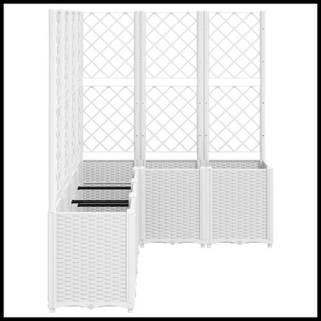 vidaXL Garden Planter with Trellis Grey 160x40x140 cm PP vidaXL