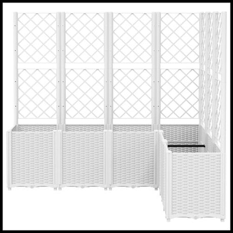 vidaXL Garden Planter with Trellis Grey 160x40x140 cm PP vidaXL