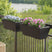 vidaXL Garden Planters with hooks 2 pcs Black Poly Rattan black 64 x 22 x 18 cm vidaXL