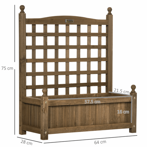 Garden Planters with Trellis for Climbing Vines Indoor Outdoor Brown Outsunny