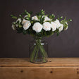 Shades 4 Seasons Artificial Garden Rose Single Stem Flower WHITE PLASTIC Shades 4 Seasons