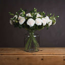 Shades 4 Seasons Artificial Garden Rose Single Stem Flower WHITE PLASTIC Shades 4 Seasons