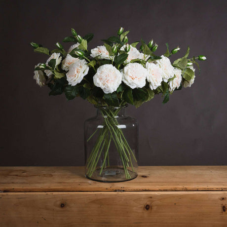 Shades 4 Seasons Artificial Garden Rose Single Stem Flower WHITE PLASTIC Shades 4 Seasons
